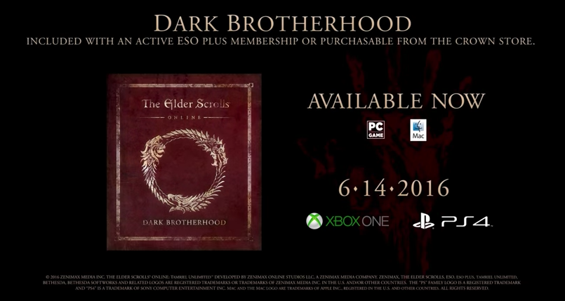 El DLC Hermandad Oscura de The Elder Scrolls Online tiene vídeo y fecha de lanzamiento en consola
